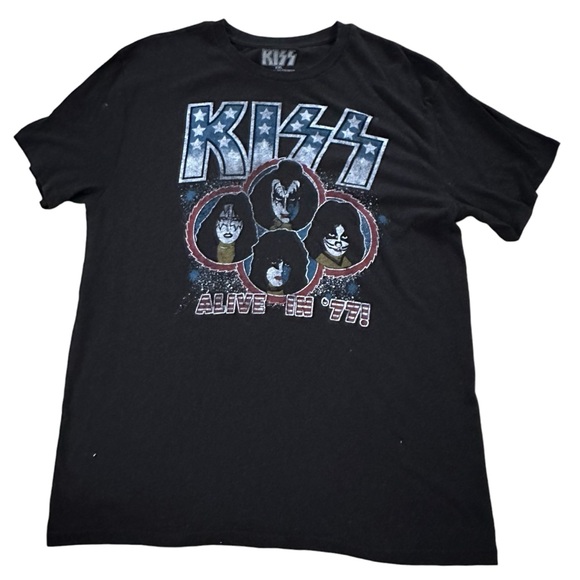 Kiss Other - KISS ~ Black Tshirt ~ “Alive in ‘77” ~ size XXL